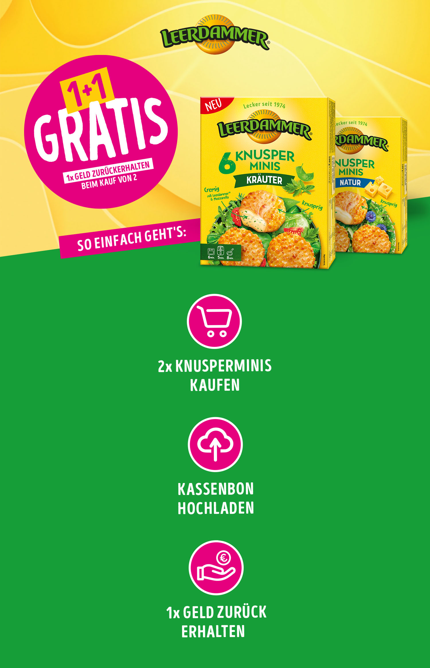 Leerdammer Knusperminis 1+1 Gratis